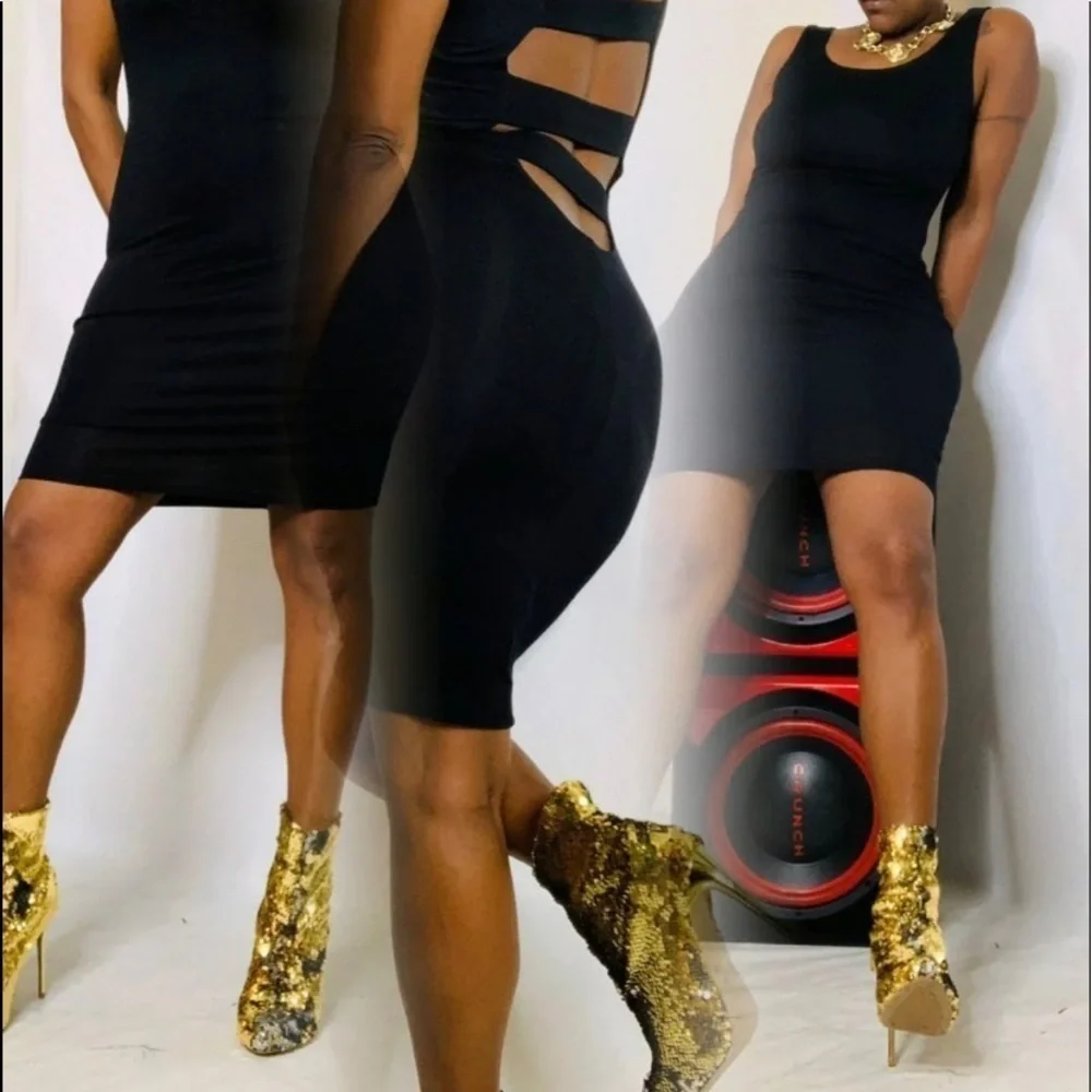 BODYCON STRAPPED BACK DRESS - Picture 8 of 8